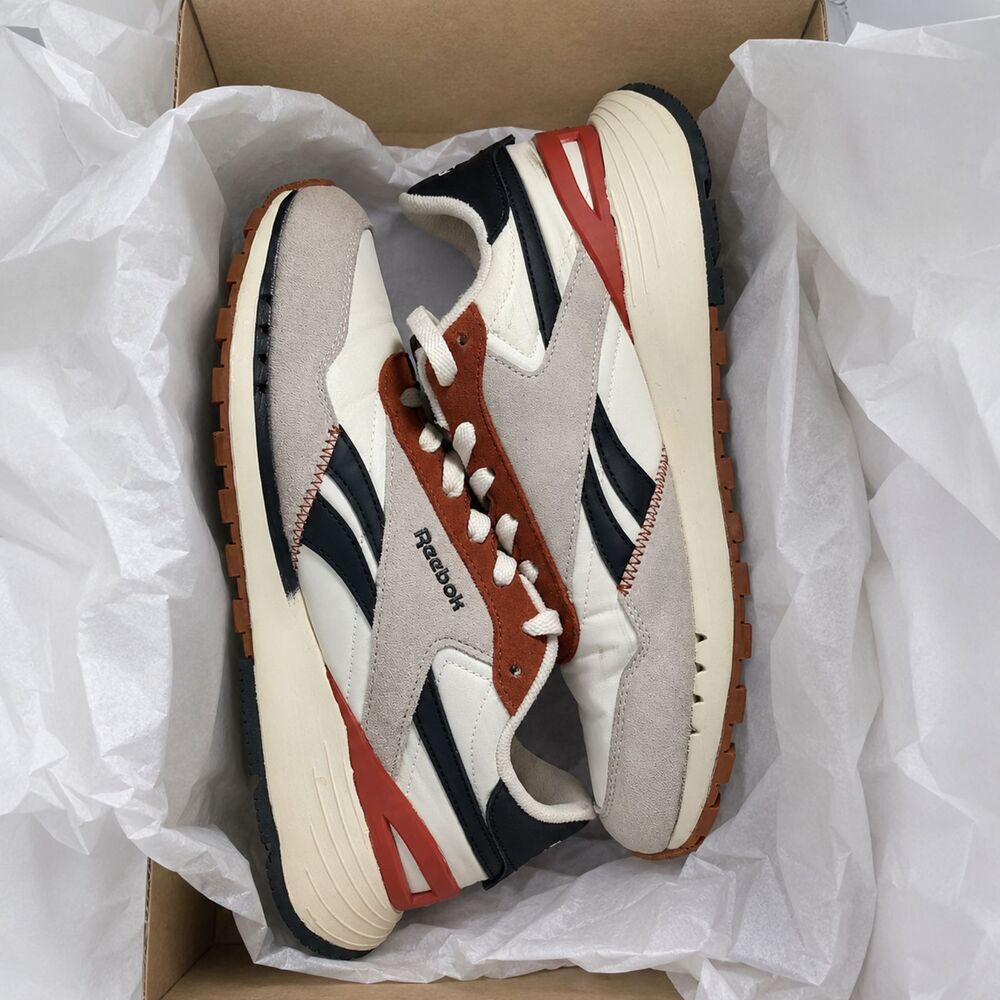 Reebok Men’s US 9.5 Classic Leather Sneakers Cream Rust Black | AR30193M - Picture 2 of 12